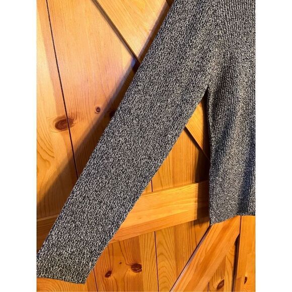 Jennifer Moore Size Large Knit Sweater Top Long Sleeves Mock Neck Charcoal (2366 - Picture 2 of 5